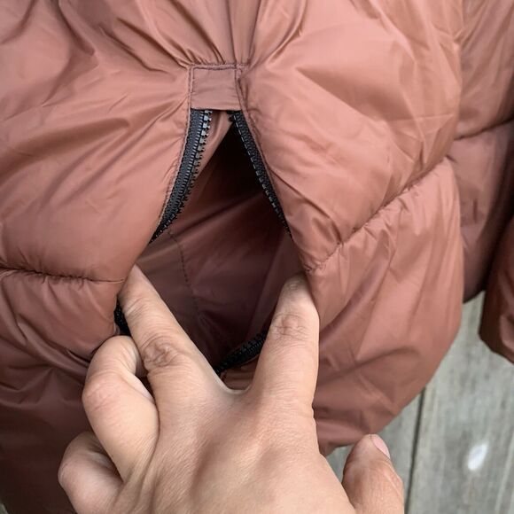 OLD NAVY Jacket Womens XL Brown Puffer Cropped Water Resistant Short Maple Quilt - Picture 7 of 15